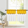 FRAMICS Farmhouse Kitchen Curtains 24 Inch Length, Rustic Cotton Linen Tier by FRAMICS
