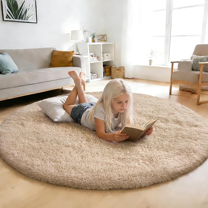 yulidayang Fluffy Round Area Rugs by yulidayang