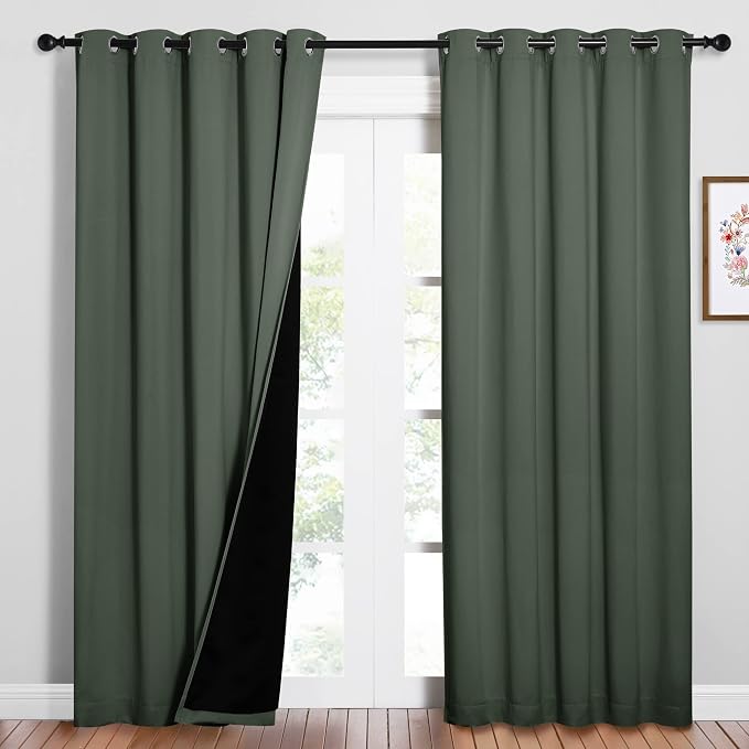 NICETOWN 100% Blackout Window Curtain Panels, Cold and Full Light Blocking by NICETOWN