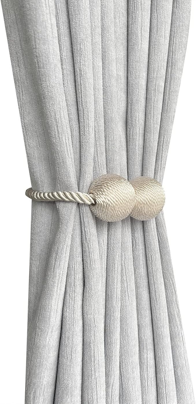 Melaluxe 4 Pack Magnetic Curtain Tiebacks, Decorative Curtain Holdbacks - Image 2