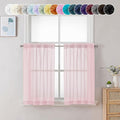 Chyhomenyc Blush Pink Sheer Curtains 30 inch Length 2 Panels, Light Filtering by Chyhomenyc