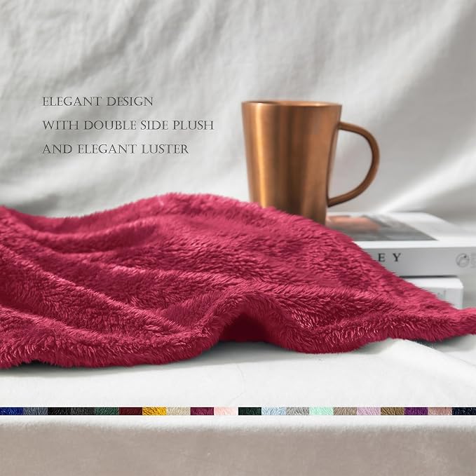 Exclusivo Mezcla Plush Fuzzy Fleece Bed Blanket Twin Size, Super Soft, Fluffy - Image 6