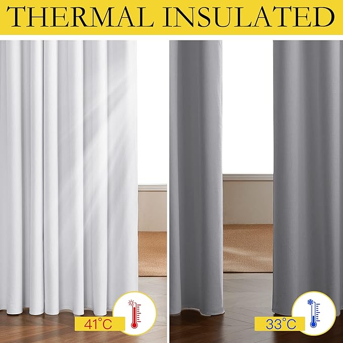 NICETOWN 100% Absolutely Blackout Linen Curtains - Image 4