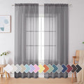 Simplebrand Grey Sheer Curtains 84 Inches Long, Light Filtering Rod Pocket by Simplebrand