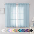 Aiyufeng 2 Pack: Basic Sky Blue Sheer Curtain Drapes 54 Inch Length 2 Panels by Aiyufeng