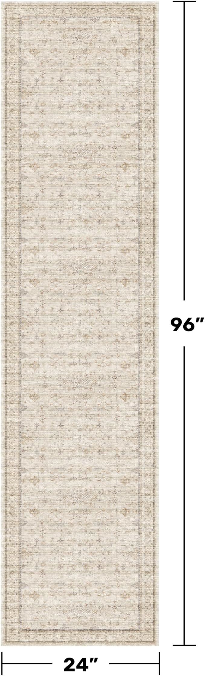 Washable 2x8 Runner Rugs for Hallway Non Slip, Stain Resistant Farmhouse - Image 2