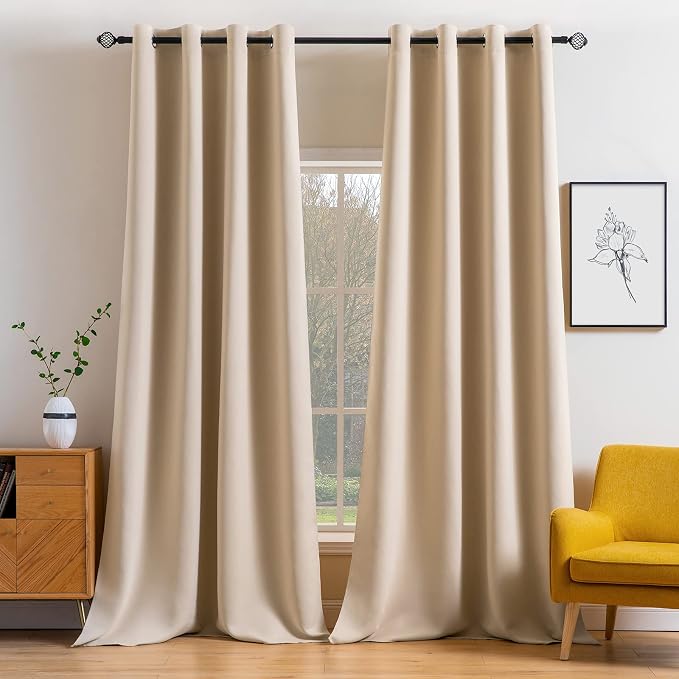 MIULEE Room Darkening Extra Long Curtains Thermal Insulated Drapes Solid Window by MIULEE