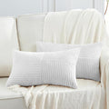 Fancy Homi 2 Packs White Lumbar Decorative Throw Pillow Covers 12x20 Inch by Fancy+Homi