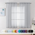 Chyhomenyc Light Grey Sheer Curtains 54 Inch Long 2 Panels, Light Filtering Rod by Chyhomenyc