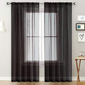 SpaceDresser Basic Rod Pocket Sheer Voile Window Curtain Panels White 1 Pair 2 by SpaceDresser