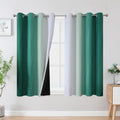 Estelar Textiler Green and Greyish White Blackout Curtains, Full Light Blocking by ESTELARTEXTILER