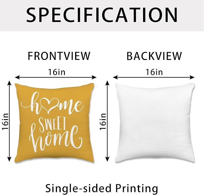 Hexagram Geometric Yellow Pillow Covers 16x16 Set of 4, Decorative Outdoor Boho - Image 4
