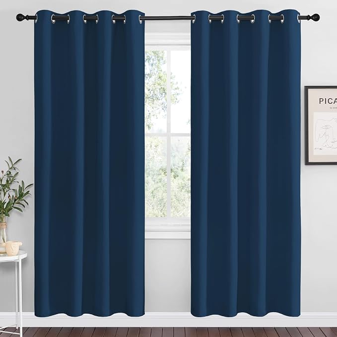 NICETOWN Moroccan Blue Blackout Curtains 78" Long, 2 Pieces by NICETOWN
