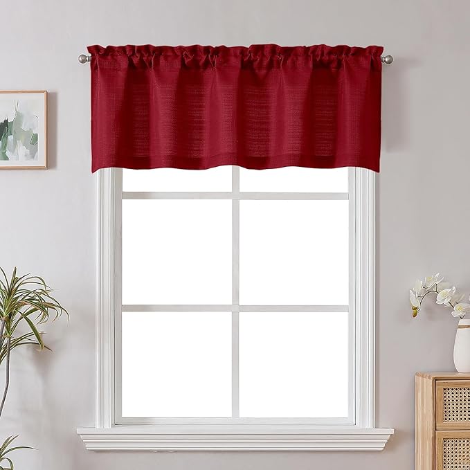 Chyhomenyc Red Short Curtain Valance by Chyhomenyc