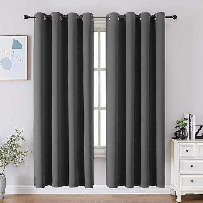 Joydeco Blackout Curtains 63 Inch Length 2 Panels Set, Thermal Insulated Long by JOYDECO