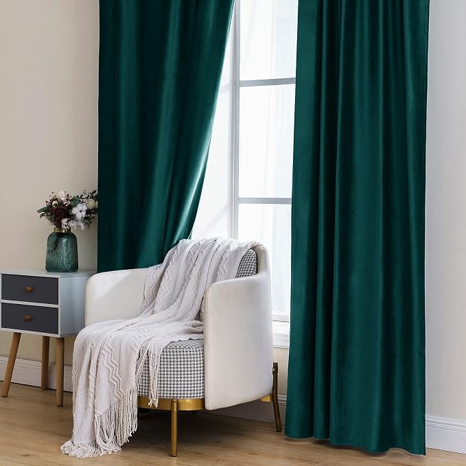 MIULEE Velvet Curtains 108 inches Long 2 Panels - Image 7