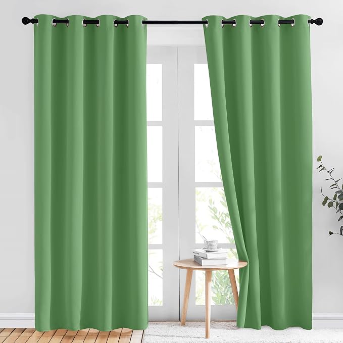 NICETOWN Forest Green Blackout Curtains 84 inches Long 2 Panels Set by NICETOWN