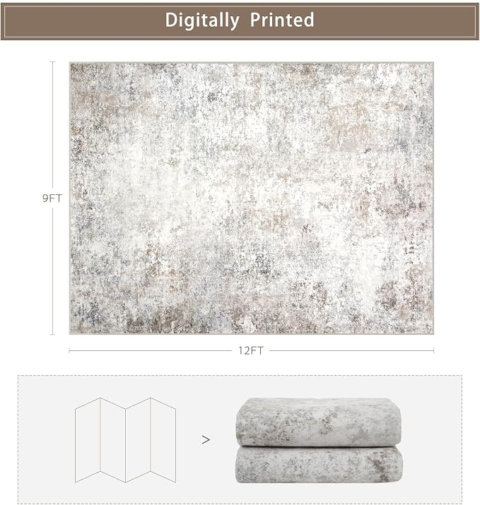 Modern Washable Rugs 9x12 Area Rugs - Image 2