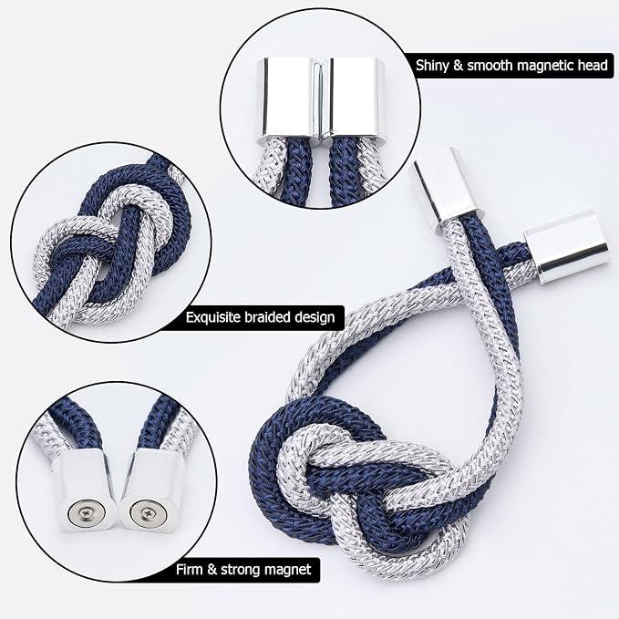 NICEEC 4 Pack Mini Magnetic Curtain Tiebacks Nordic Simple Style Drape Tie - Image 3