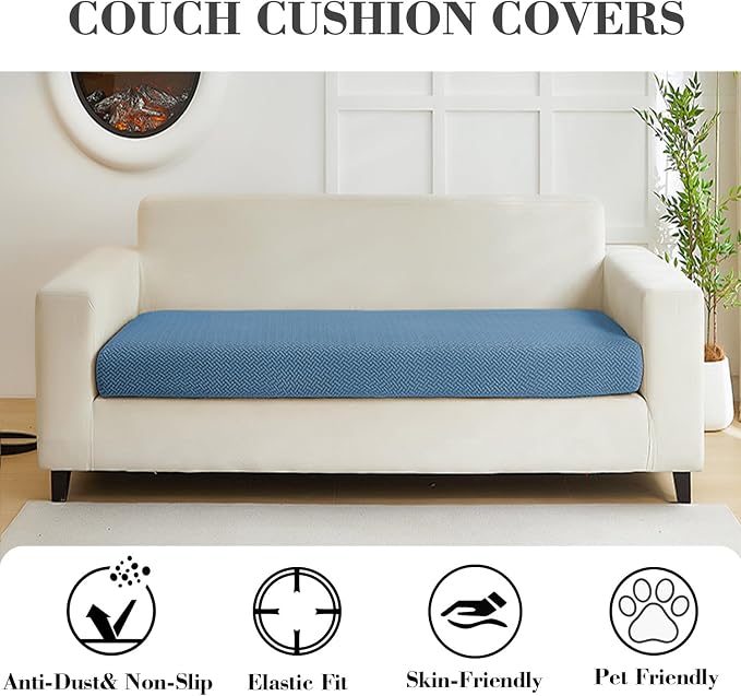 Couch Covers for 2 Cushion Sofa Pet Friendly Couch Cushion Covers Universal - Image 3