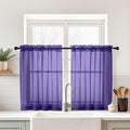 Purple Sheer Curtains Tier 30 Inches Length 2 Panels Set, Light Filtering by Home