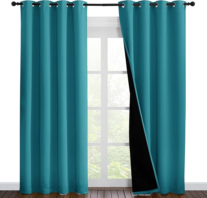 NICETOWN 100% Blackout Curtains 86 inches Long, Pair of Energy Smart & Noise by NICETOWN