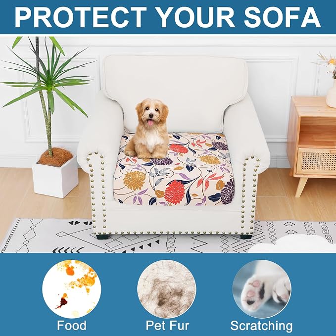 Smiry Printed Couch Cushion Covers, Stretch Soft Couch Covers - Image 7