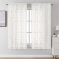 Lecloud Leia Ivory Sheer Curtains 63 Inch Length 2 Panels, Rustic Light by Lecloud