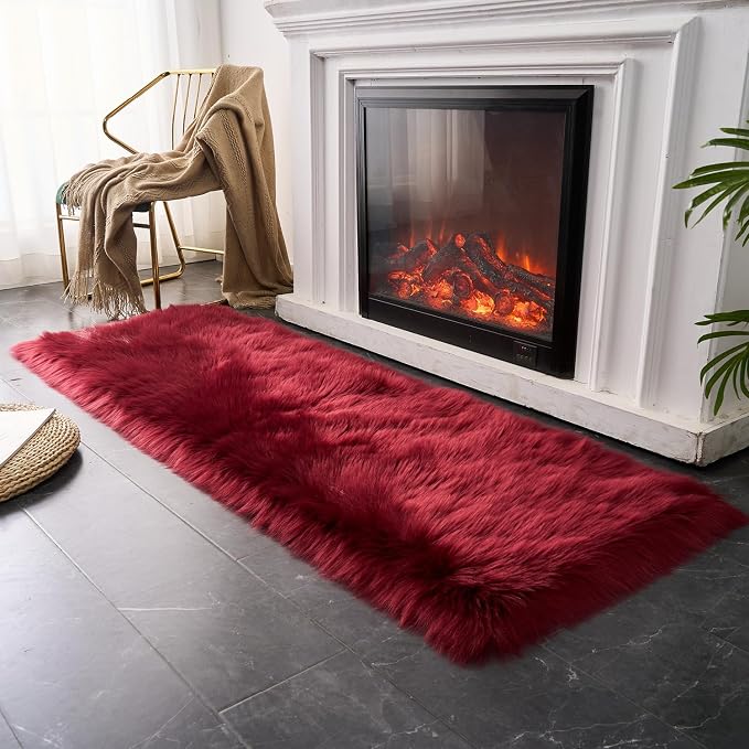 EasyJoy Ultra Soft Fluffy Rugs Faux Fur Rug Chair Cover Seat Pad Fuzzy Area Rug - Image 2