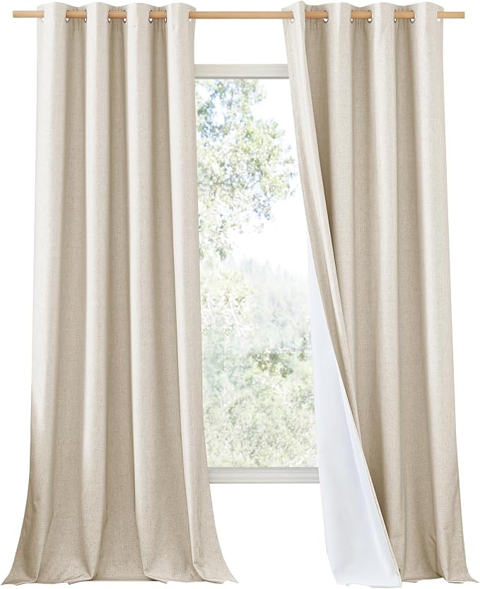 NICETOWN 100% Absolutely Blackout Linen Curtains by NICETOWN