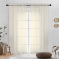 OVZME Cream Sheer Curtains 78 Inches Long 2 Panels by OVZME