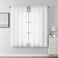 Lecloud Leia White Sheer Curtains 45 Inch Length 2 Panels, Elegant Balance by Lecloud