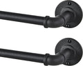 2 Pack Industrial Curtain Rods for Windows 66 to 120 Inches, for Indoor and by JoyUltra