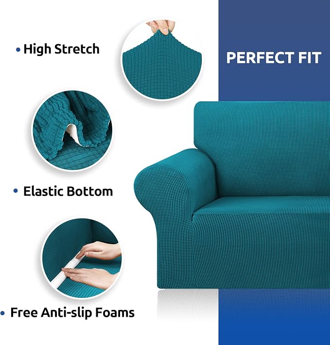 KEKUOU Stretch Loveseat Sofa Cover Slipcover, Couch Covers - Image 6