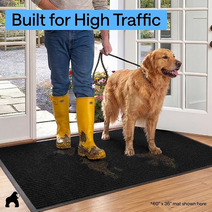 GORILLA GRIP Waterproof Traffic Guard Door Mat, Indoor and Outdoor Heavy Duty - Image 7