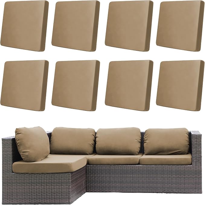 8Pcs Outdoor Cushion Covers, Patio Cushion Covers, Stretch Elastic Slipcovers by dreahoteztil