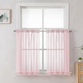 OVZME Blush Pink Sheer Curtains 36 inch Length 2 Panels Set, Light Filtering by OVZME