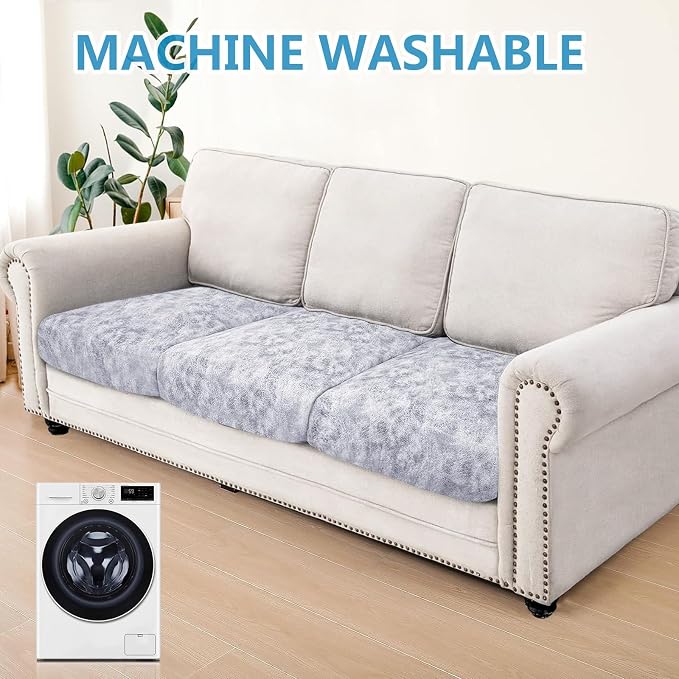 Leather Look Couch Cushion Covers Sofa Seat Slipcovers Sets Couches Furniture - Image 7