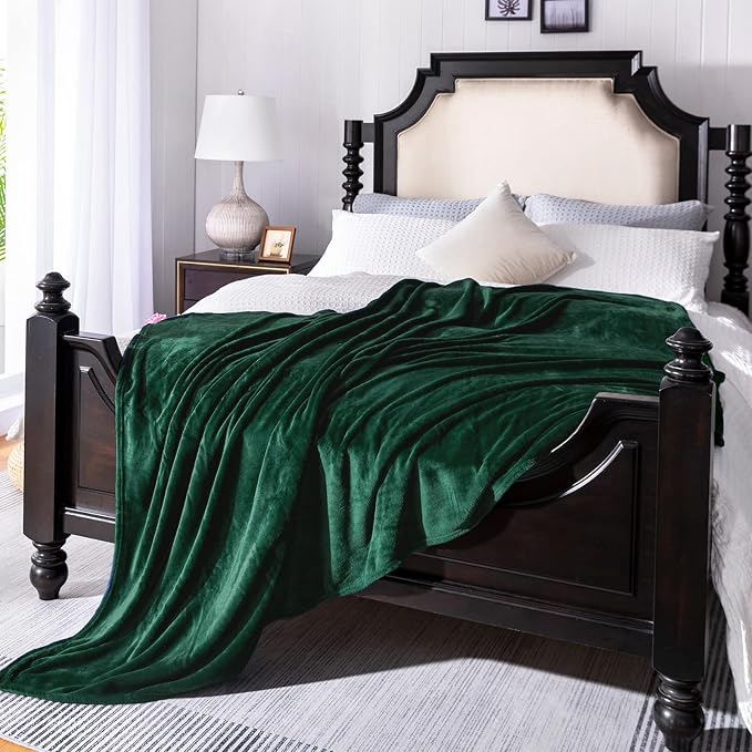 Forest Green Flannel Fleece Throw Blanket Throw Size, Super Soft Plush Cozy and - Image 4