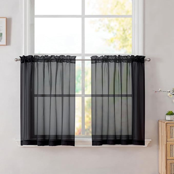 Simplebrand Black Tier Curtains by Simplebrand
