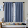 Simplebrand Ava Denim Blue Short Blackout Curtains by Simplebrand