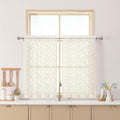 Chyhomenyc Ivory Sheer Curtains 36 Inch Length, Light Filtering Leaf Tufted by Chyhomenyc
