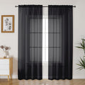 Gwine Black Sheer Curtains 84 Inches Long 2 Panels Set by Gwine
