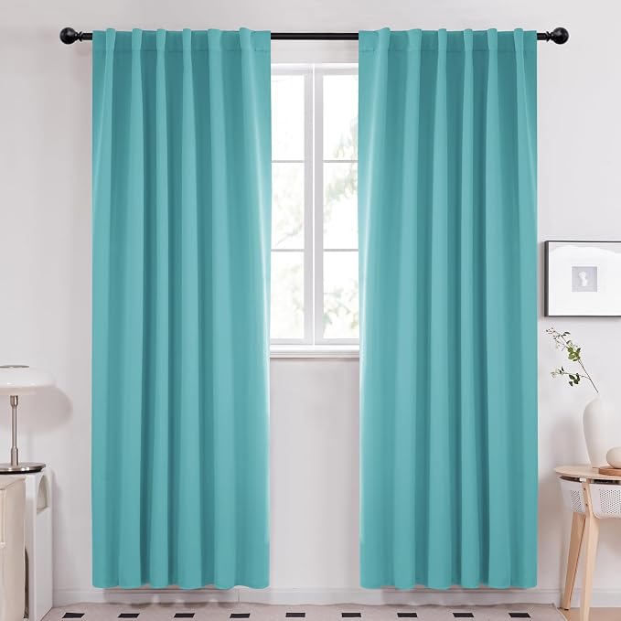 Deconovo Blackout Curtains, Thermal Insulated, W52 x L95 2 Panels, Back Tab by Deconovo