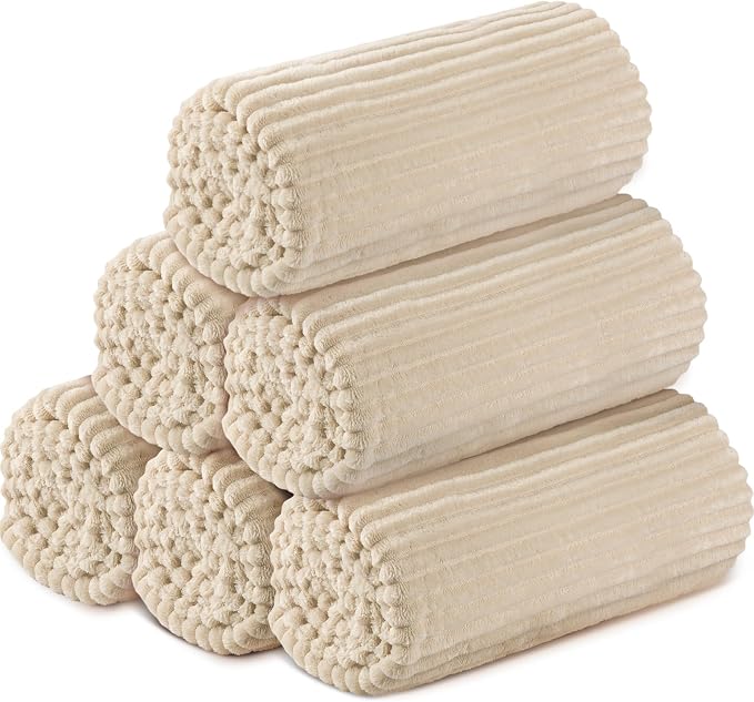 Buryeah 6 Pcs Flannel Throw Blanket Bulk 50 x 60 in Sleepover Blanket Outdoor by Buryeah