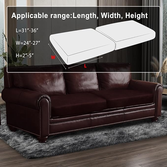 Leather Look Couch Cushion Covers Sofa Seat Slipcovers Sets Couches Furniture - Image 3