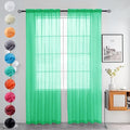 youleyar Solid Sheer Rod Pocket Curtain Voile Draperies 2 Panels White Beige by Youleyar