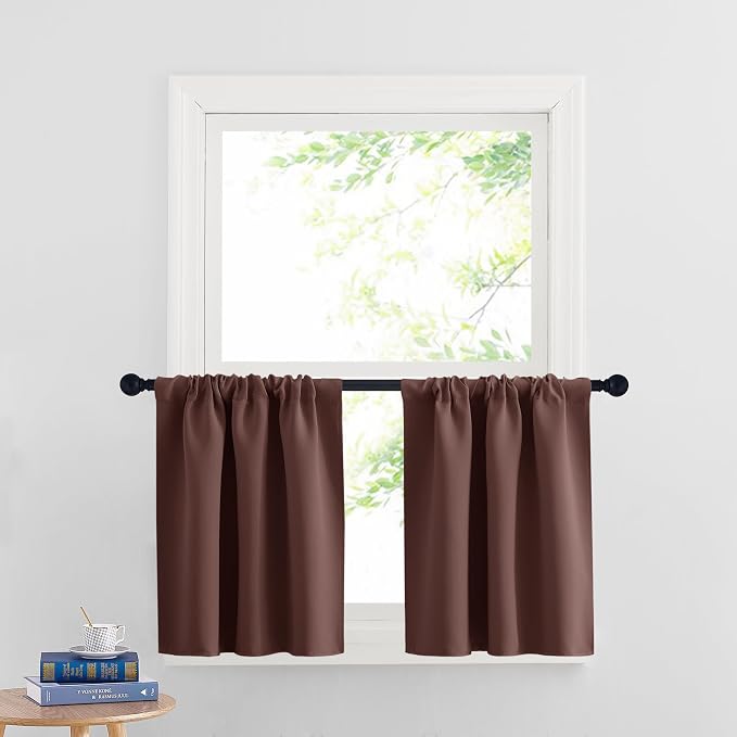 RYB HOME Blackout Bathroom Window Curtains, Short Thermal Insulated Heat by RYBHOME