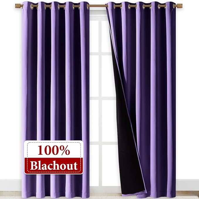 NICETOWN Total Shade Curtains and Draperies, Heavy-Duty Full Light Shading - Image 2