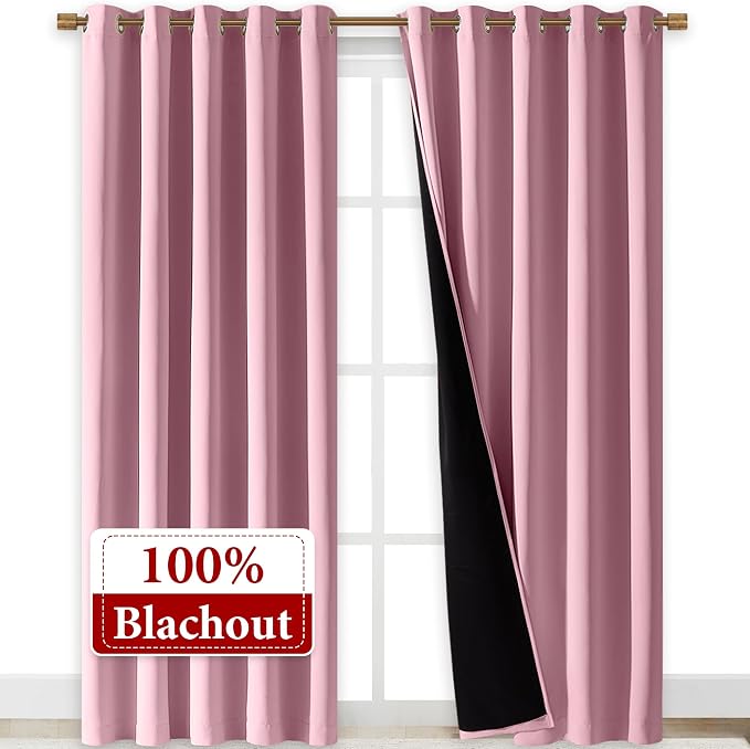 NICETOWN Total Shade Curtains and Draperies, Heavy-Duty Full Light Shading - Image 2